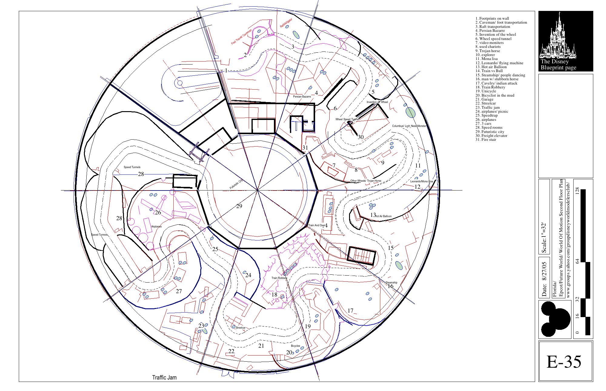 EPCOT Center World of Motioin Blue Print