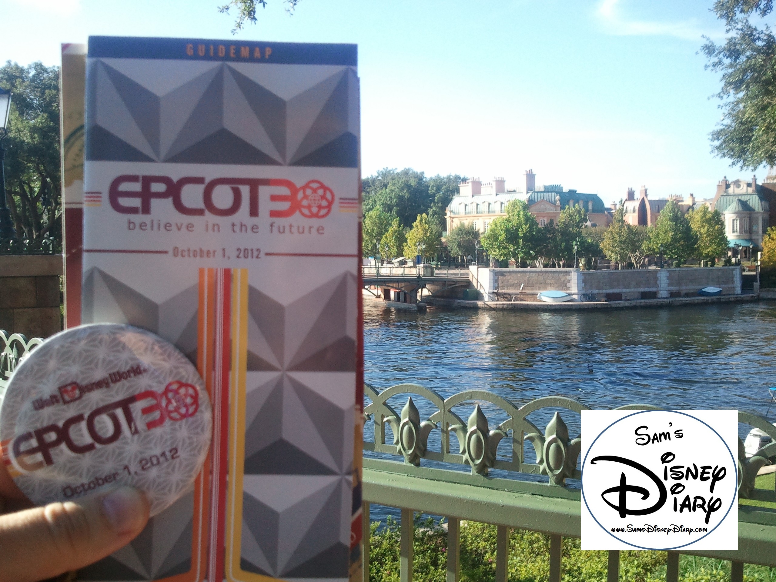 October 1, 2012 Epcot30 Button and Guidemap