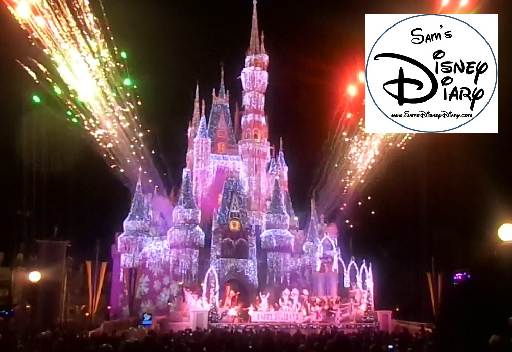 Mickey's Very Merry Christmas Party features the "Celebrate the Season" Castle stage Show