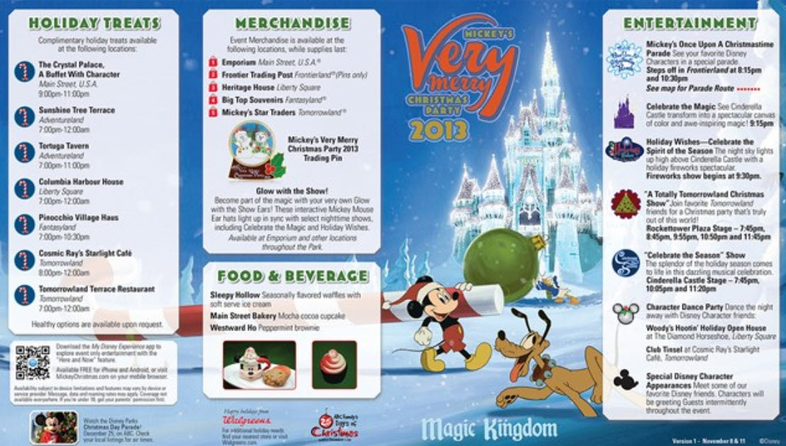 Mickey's Very Merry Christmas Party Map 2013