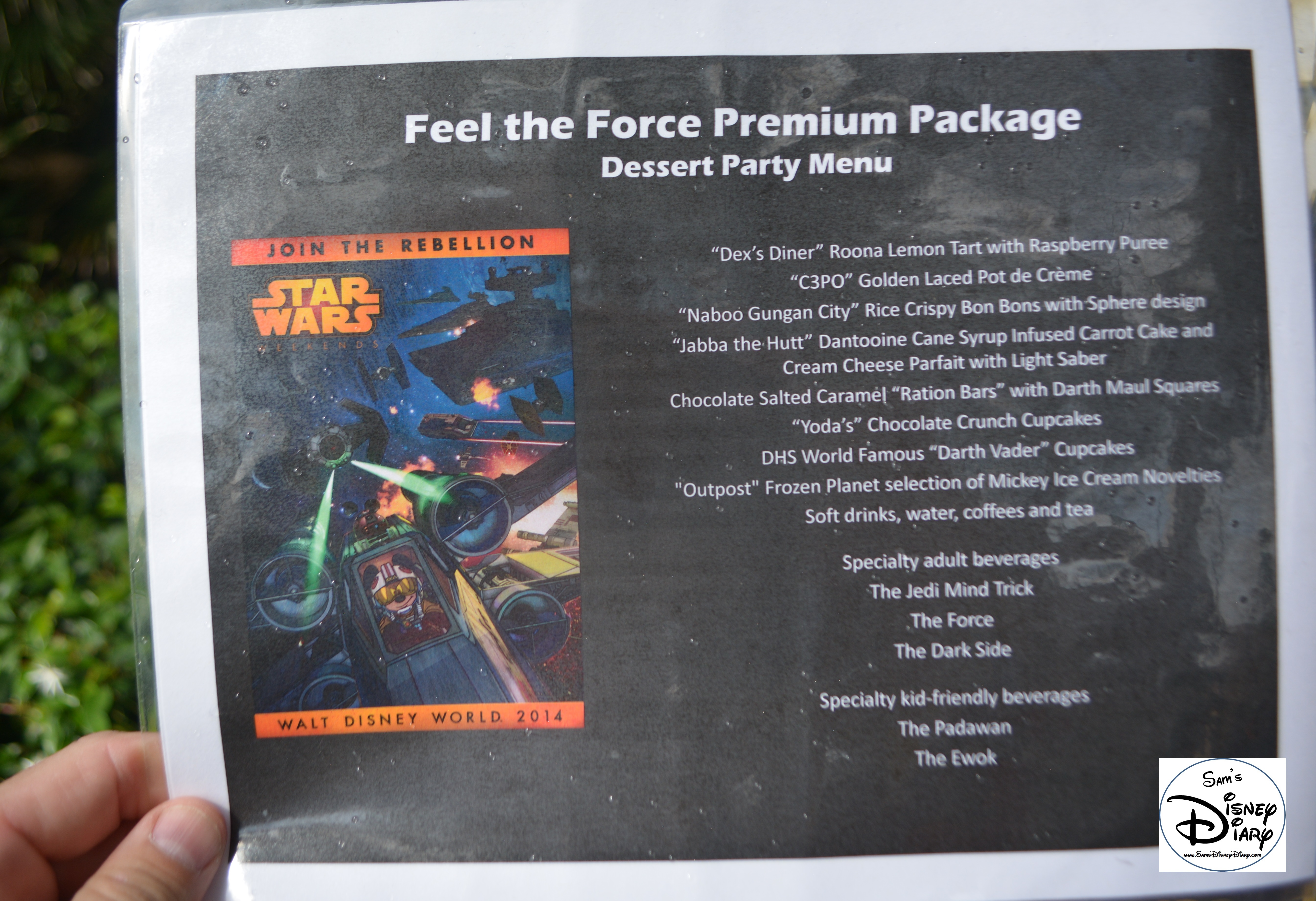 Star Wars Weekend "Fell The Force" Premium Package Dessert Menu - Yes Please!!