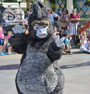 Terk from Disney's Tarzan joins the "Simba's Beastly Beats Parade unit