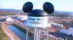 SamsDisneyDiary #101: The 1987 Walt Disney World Very Merry Christmas Day Parade - Regis high atop the new Disney MGM Studios water tower