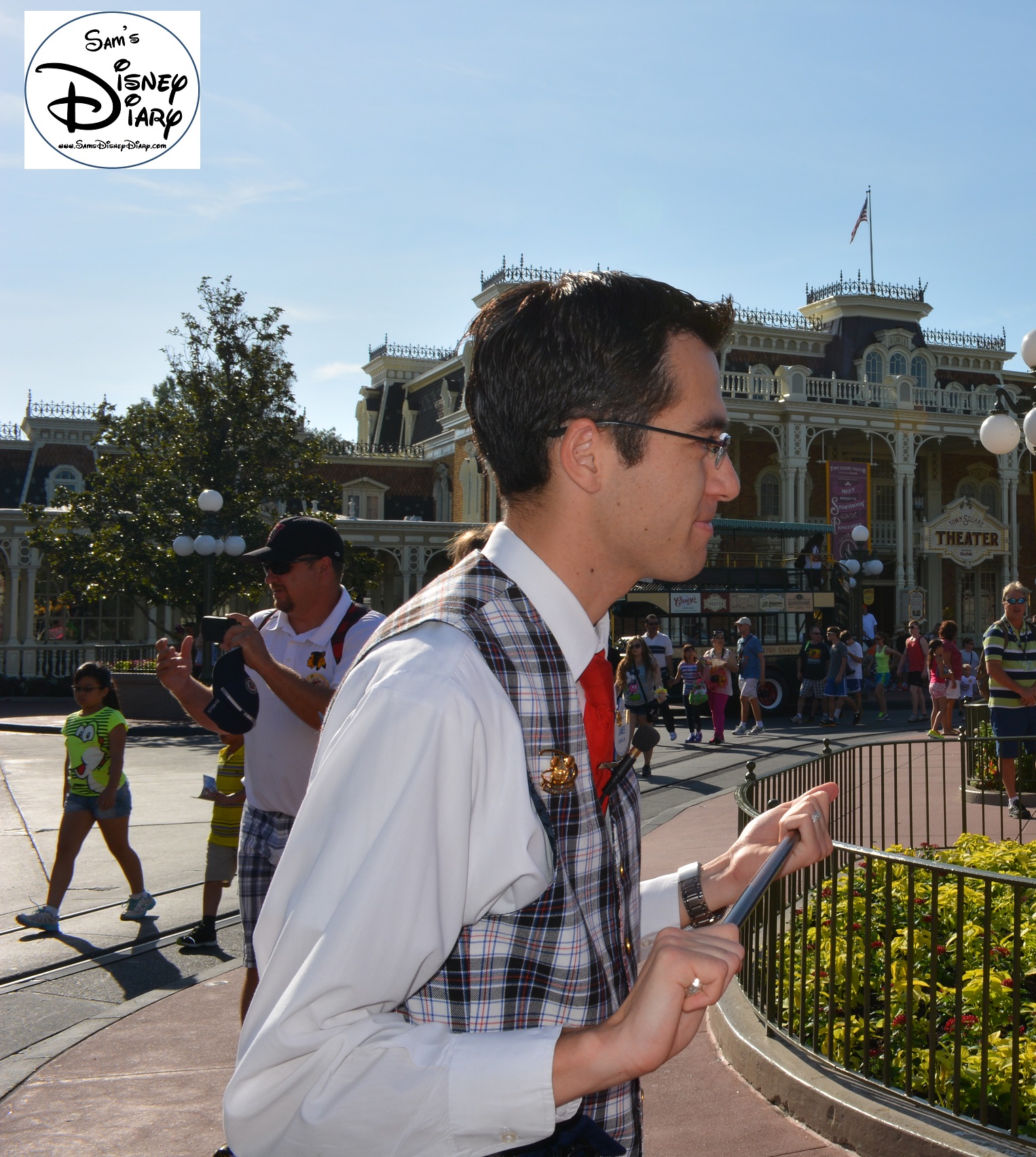 The park was crowded as we started down Main Street USA. James continued to point out interesting facts all the way down main street. 