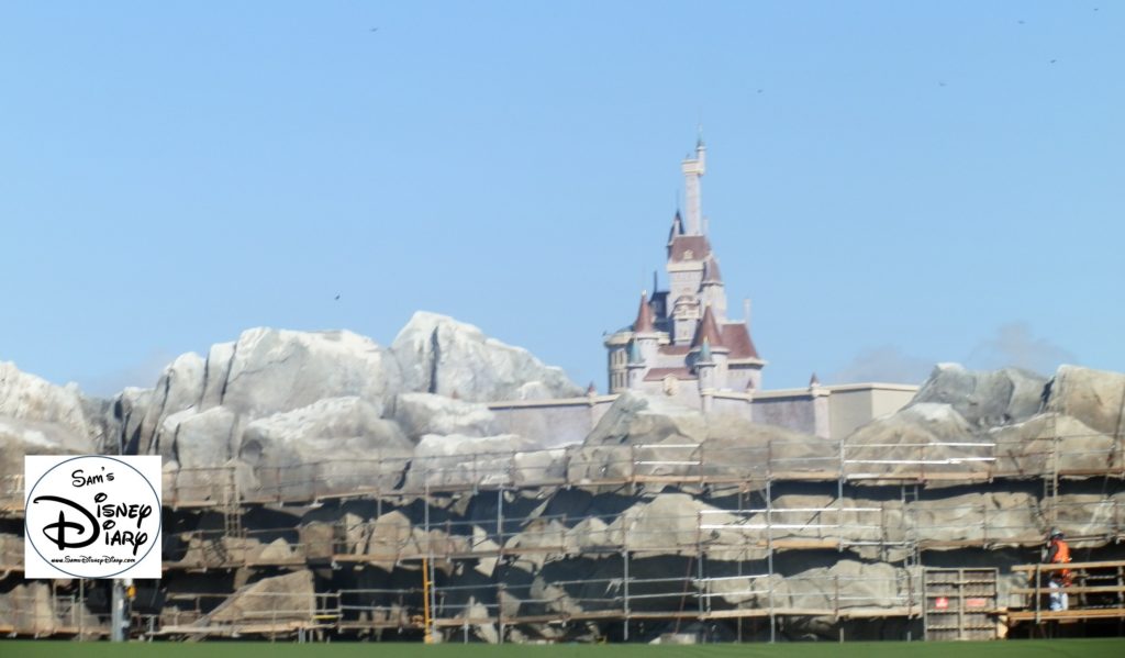 SamsDisneyDiary Episode #10 - New Fantasyland Phase #1- Beasts Castle taking shape high above the be Our Guest Restaurant (February 2012)