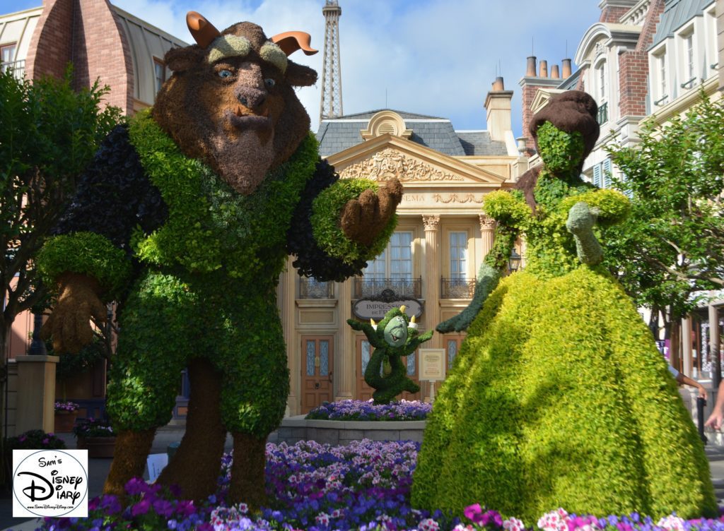 Epcot Flower and Garden Festival - Beauty and the Beast Topiaries in France