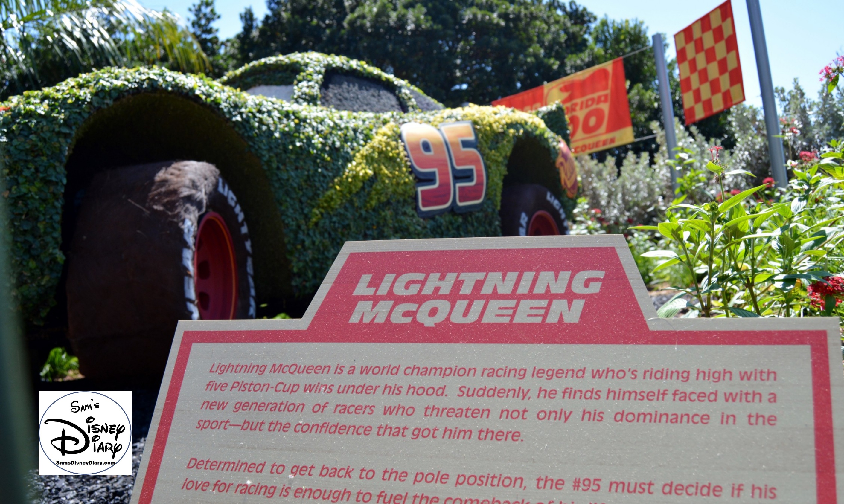 The 2017 Epcot International Flower and Garden Festival - Road to the Florida 500 Lightning McQueen
