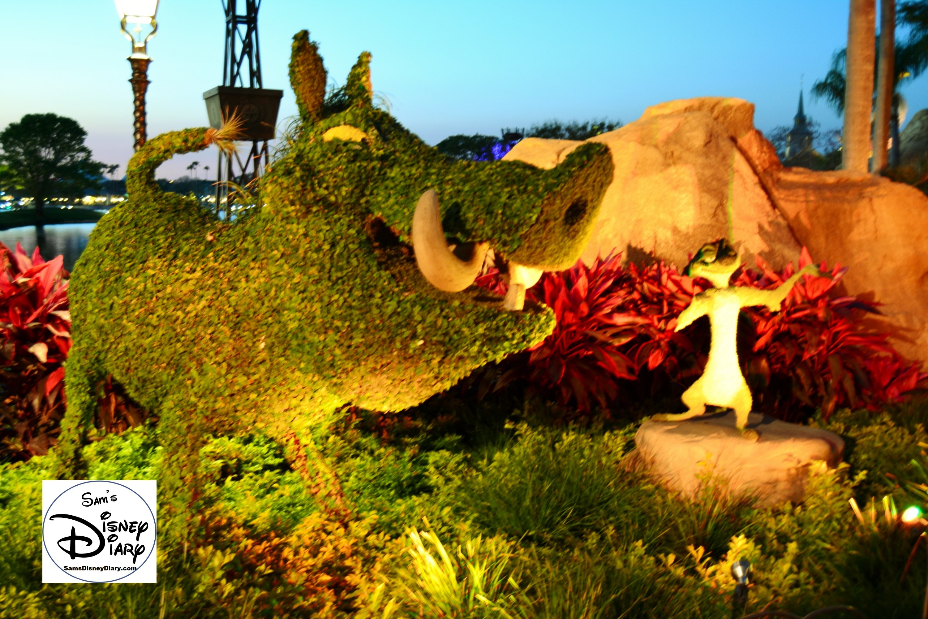 The 2017 Epcot International Flower and Garden Festival - Lighting enhances the display