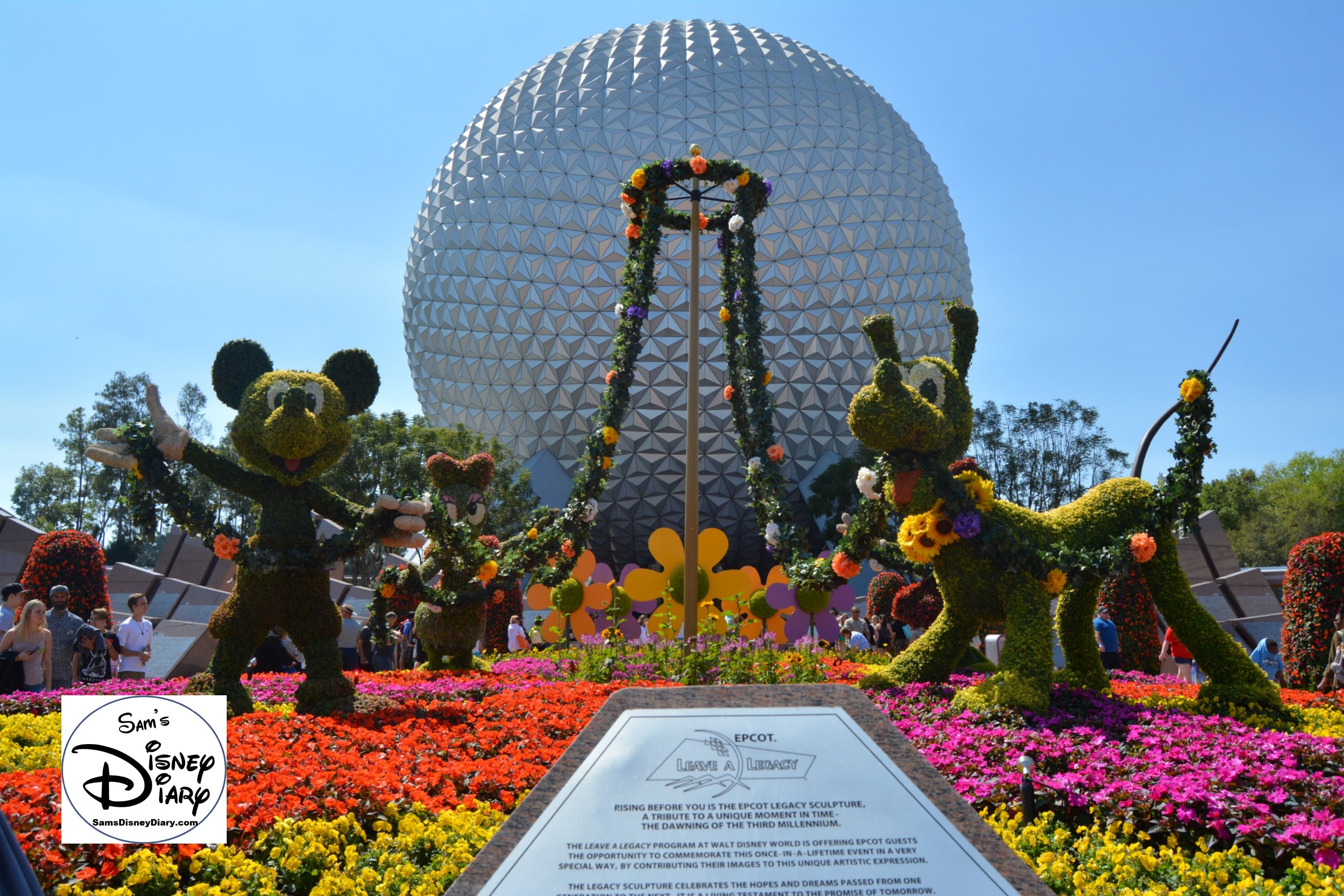 The 2017 Epcot International Flower and Garden Festival - The Entrance Topiary, Welcome to Spring Fun, Food and Flowers