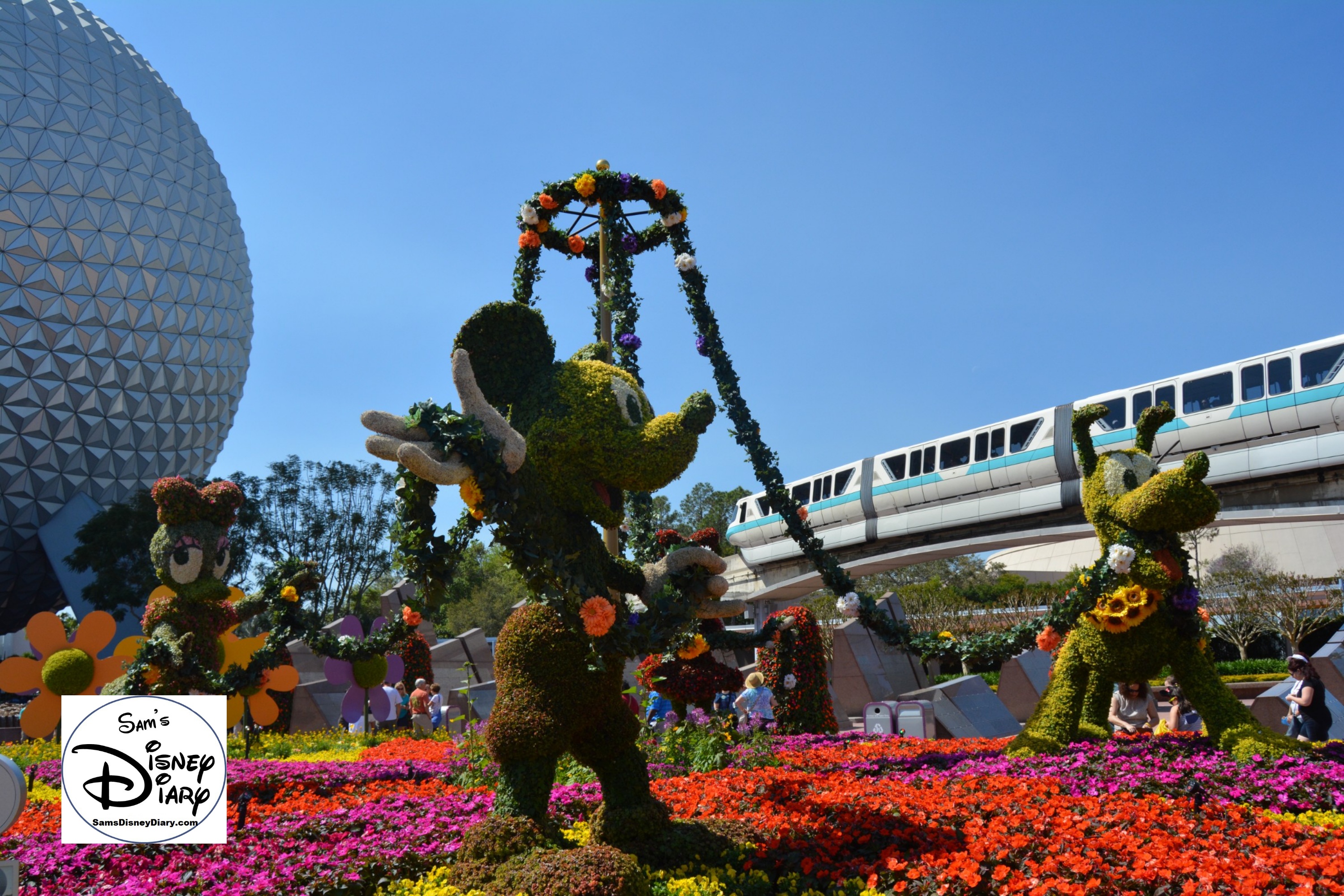 The 2017 Epcot International Flower and Garden Festival - The Entrance Topiary, Welcome to Spring Fun, Food and Flowers