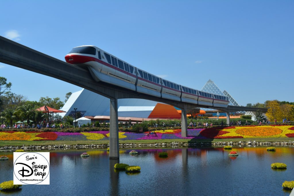 The 2017 Epcot International Flower and Garden Festival - Just can't help myself when a monorail goes by