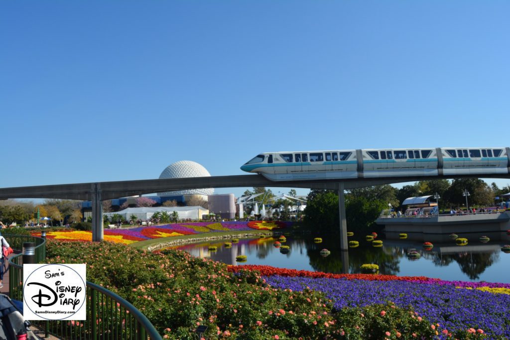 The 2017 Epcot International Flower and Garden Festival - Monorail over Festival Blooms