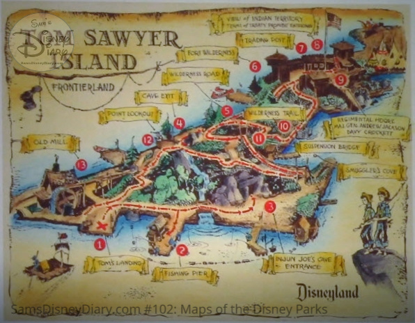 Disneyland Park Tom Sawyer Island explorer Map - From D23 Expo 2017 Maps of the Disney Parks and the book