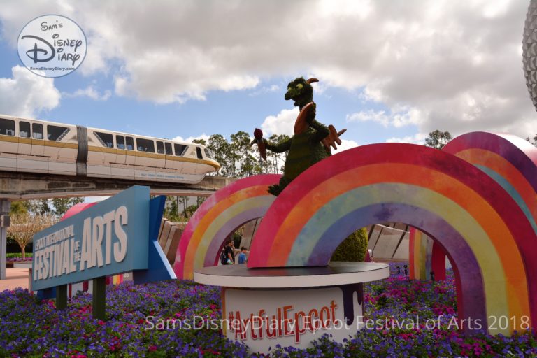 SamsDisneyDiary 105 - Epcot Festival of Arts 2018 - Figment Topiary