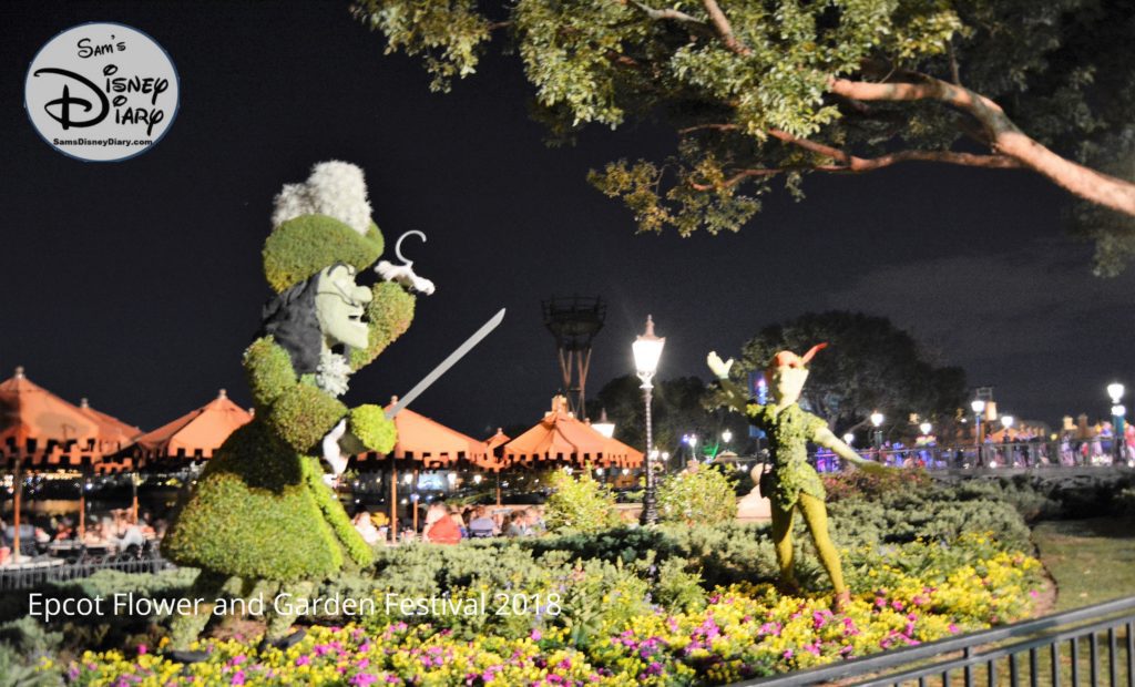 Sams Disney Diary Epcot Flower and Garden Festival 2018 - Topiaries - Peter Pan and Captain Hook