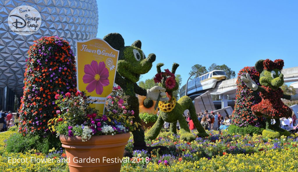 Sams Disney Diary Epcot Flower and Garden Festival 2018 - Topiaries - Mickey and Pluto