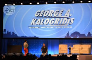 George Kalogridis, Presidents Walt Disney World Resort takes the stage at To Infinity and Beyond (July 2018)