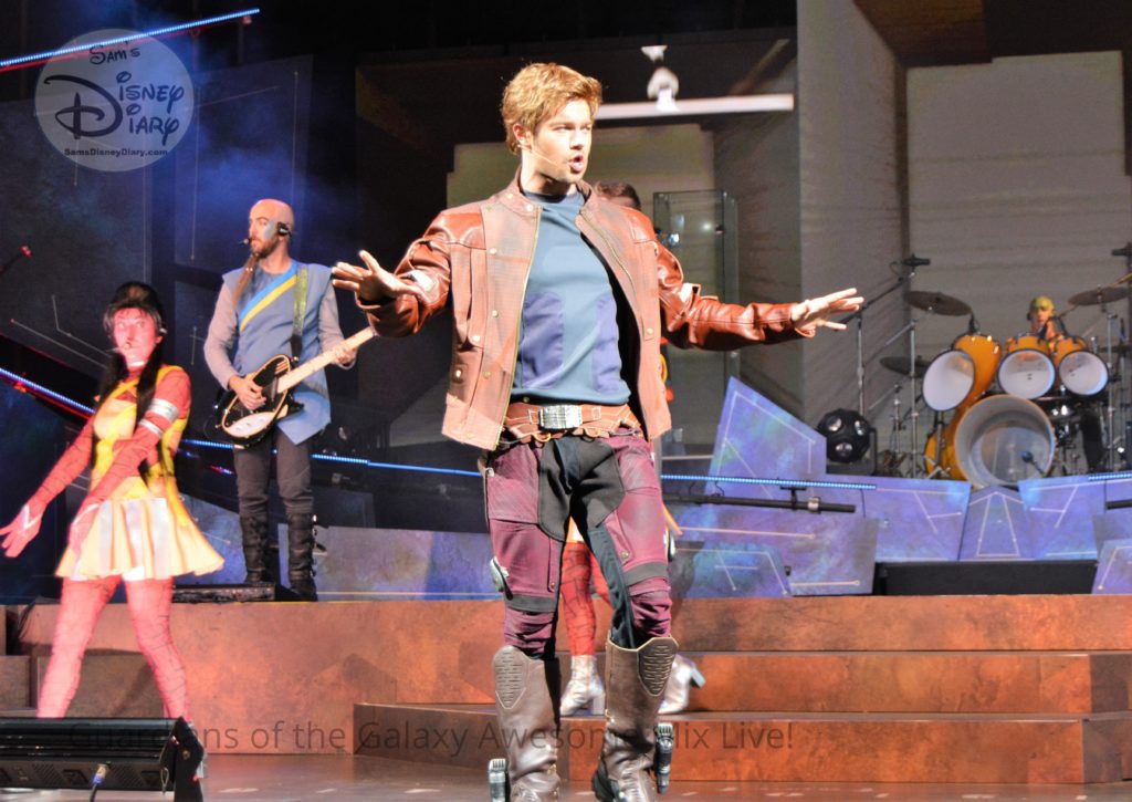 Peter Quill aka Star-Lord helps take guests on a musical journey during the Guardians of the Galaxy - Awesome Mix Live at Epcot. Summer 2018