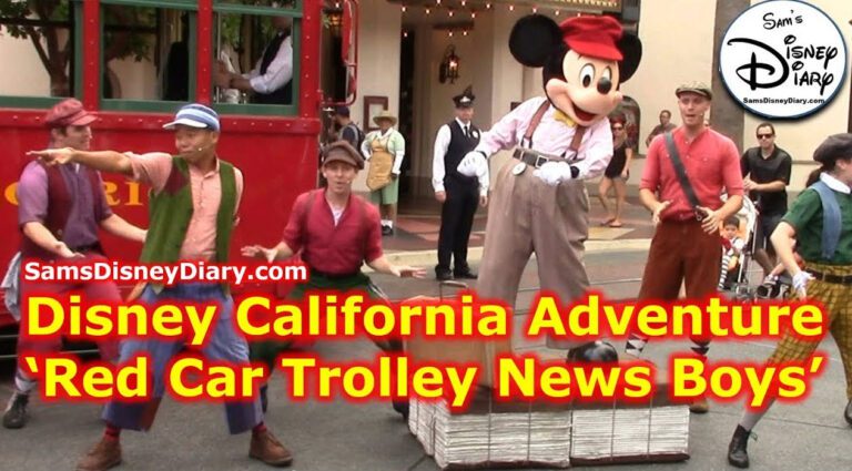 Disney Red Car Trolley News Boys Disney California Adventure