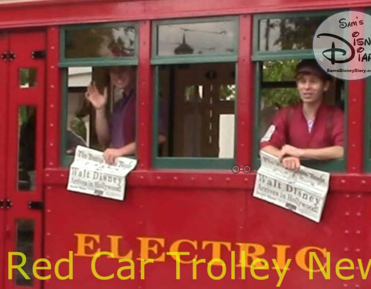 SamsDisneyDiary 112: DCA Red Car Trolley News Boys with Mikey Mouse