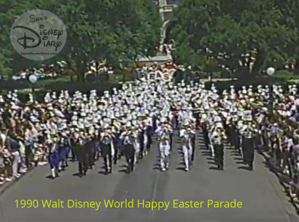 1990 Walt Disney World Happy Easter Parade - A 500-piece Honor Band starts the parade at the magic kingdom
