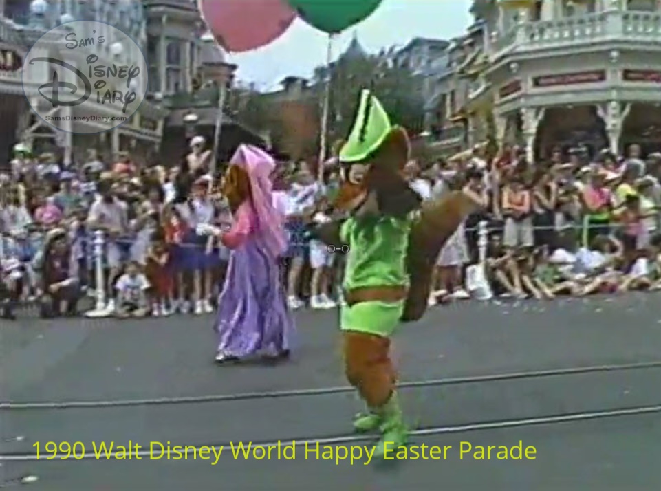 1990 Walt Disney World Happy Easter Parade - Main Street USA before the expansion of the Emporium when the side street was on both sides