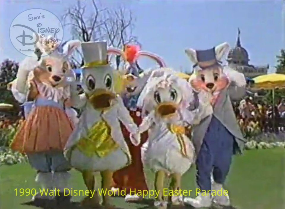 1990 Walt Disney World Happy Easter Parade - Rodger Rabbit gets a prime spot with the Easter Bunny Donald and daisy,
