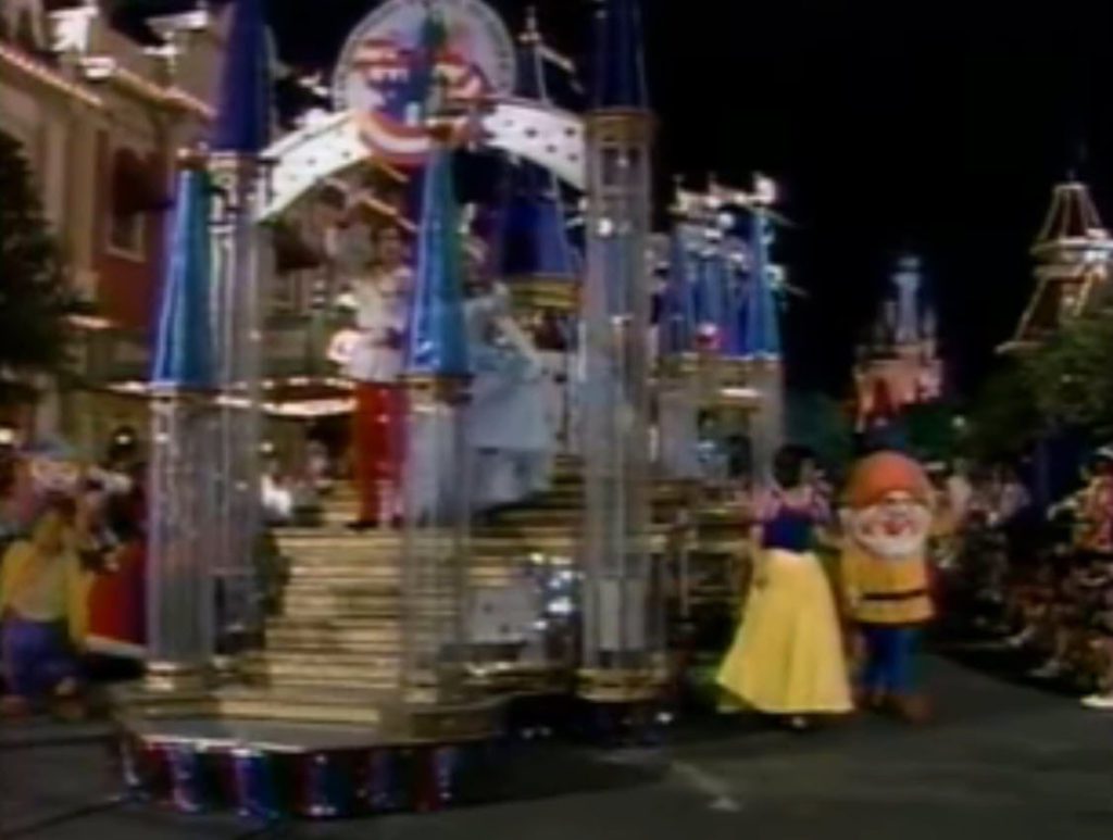 1989 Walt Disney World 4th of July Spectacular Castle Float in the Celebrate America Parade