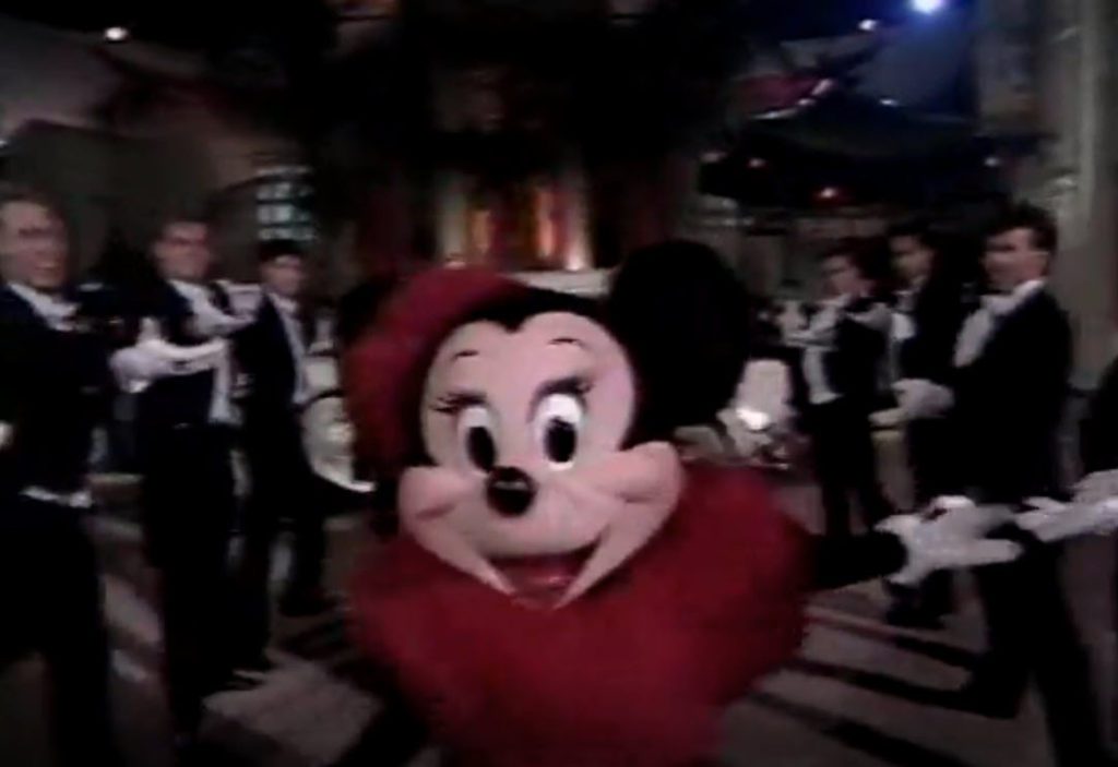 1990 Walt Disney World 4th of July Spectacular - The show starts with a musical performance at Disney MGM Studios, an interesting mix between Vogue and Pretty Women featuring Minnie Mouse.