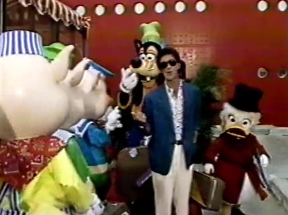 1987 Walt Disney World Easter Day Parade Alan Thicke check out the Starship Oceanic (The Big Red Boat)