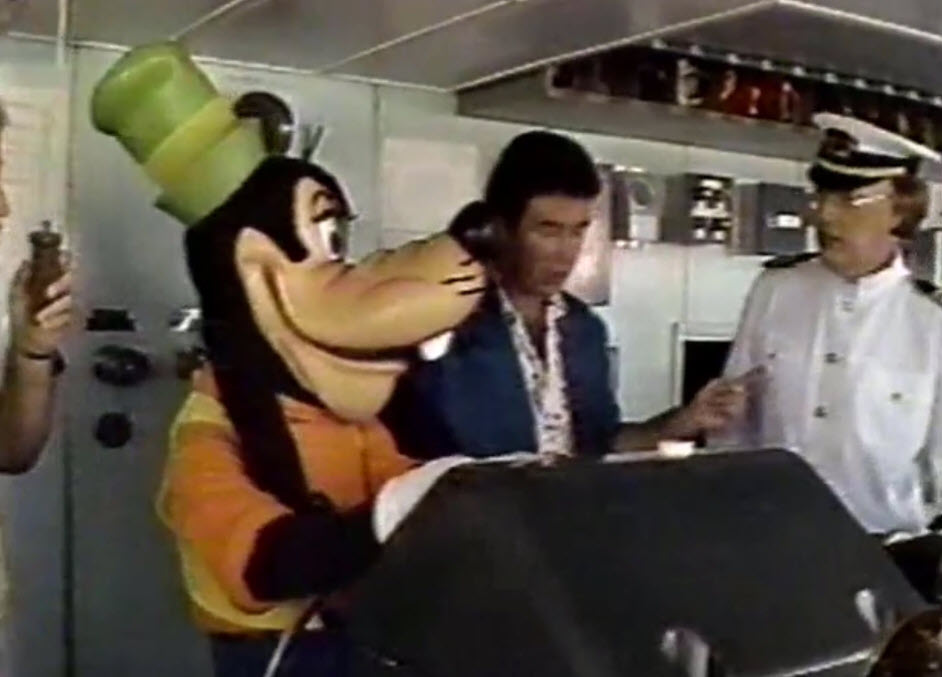 1987 Walt Disney World Easter Day Parade Alan Thicke check out the Starship Oceanic (The Big Red Boat)