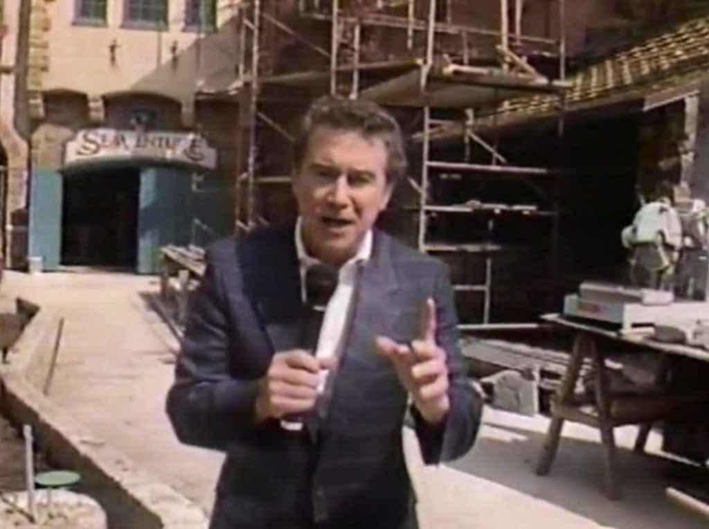 1988 Walt Disney World Easter Day Parade Hosts Regis Philbin visits the latest World Showcase Pavilion Norway