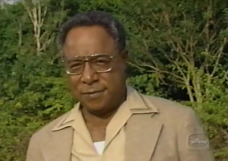 EPCOT Center Grand Opening Alex Haley, in front of the soon to open Equatorial Africa Pavilion