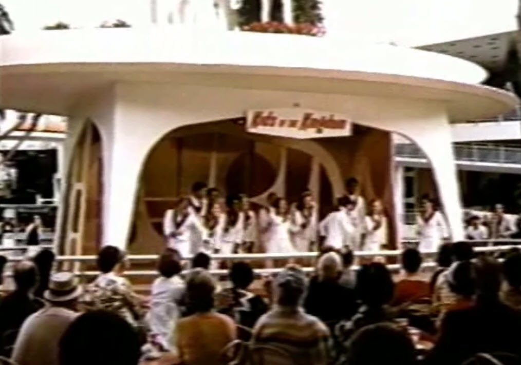 The Osmond Brothers, accompanied by Kurt Russell and Actress E.J. Peaker, come to Disneyland to perform
