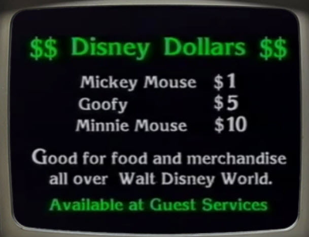 Walt Disney World Resort TV - The Information Station 2001 - Welcome to Walt Disney World - Disney Dollars