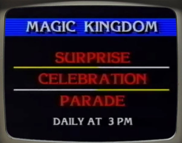 Walt Disney World Resort TV - The Information Station 2001 - Welcome to Walt Disney World - Surprise Celebration parade at 3:00