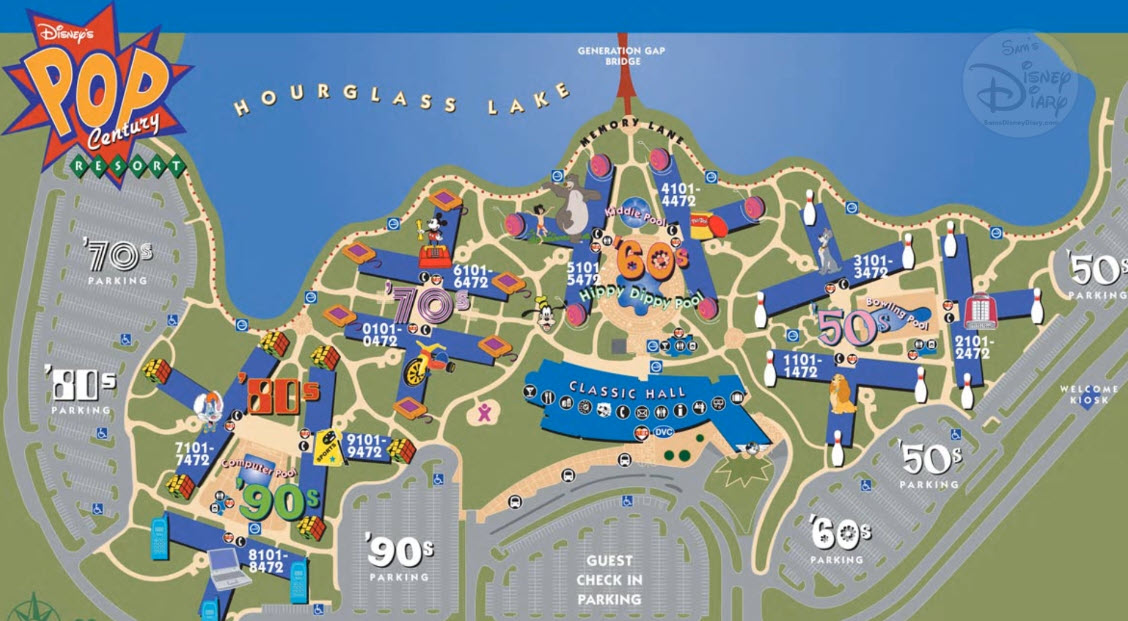 Walt Disney World Pop Century Resort Shadow Box Tour - Official Full Tour