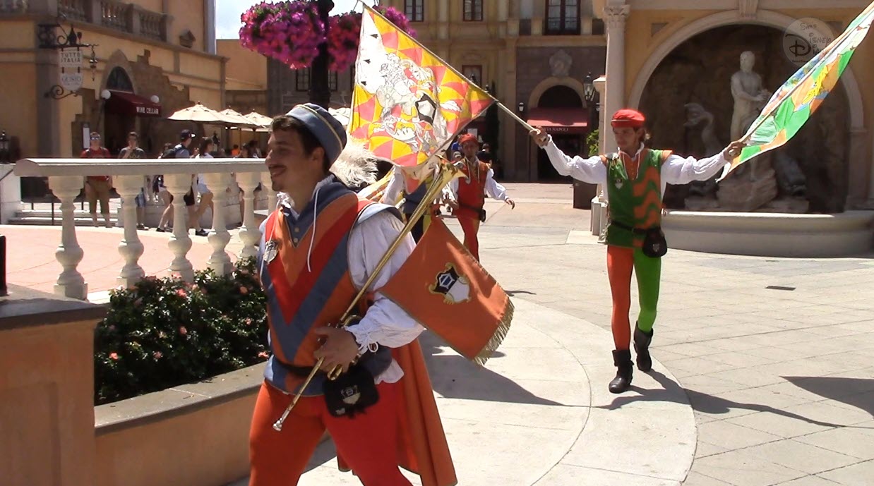 Spandellatori de sandselpocro (Epcots Italian Flag Throwing Troupe) 2015