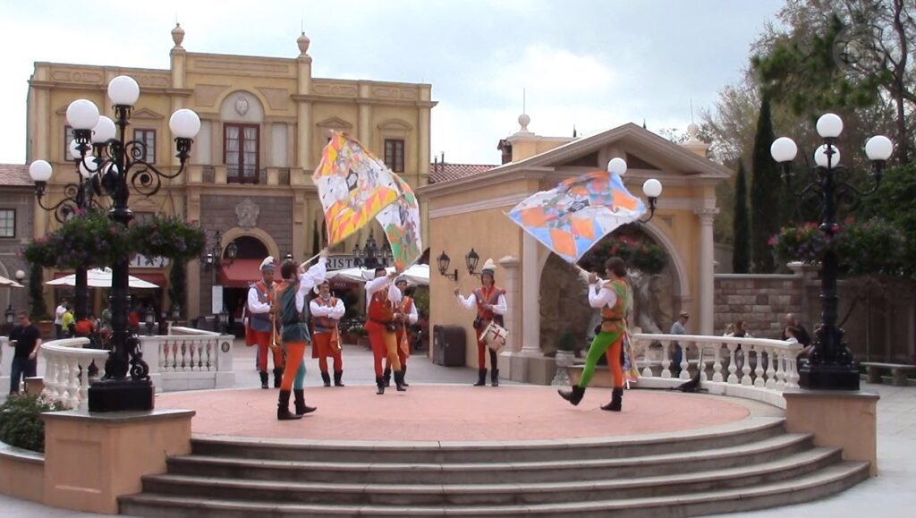Spandellatori de sandselpocro (Epcots Italian Flag Throwing Troupe) 2015