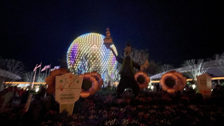 Spaceship Earth Background Loop | Walt Disney World Epcot Flower and Garden 2022 | Colors of the Wind