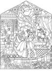 Disney Coloring Pages – Adult Coloring Page Beauty and the Beast Stained Glass