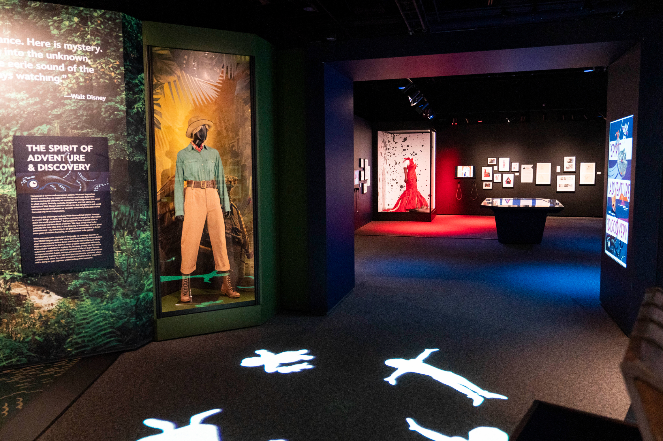 The Spirit of Adventure and Discovery gallery at Disney100: The Exhibition, now open at The Franklin Institute in Philadelphia. ©Disney