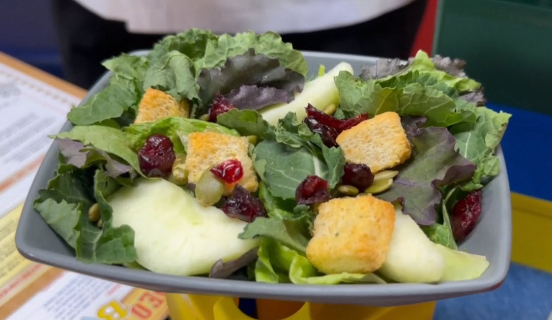 Toy Story Land Roundup Rodeo BBQ - Rex's Romaine and Kale Salad (Apples, Dried Cranberries, Pumpkin Seeds, Green Goddess Dressing)