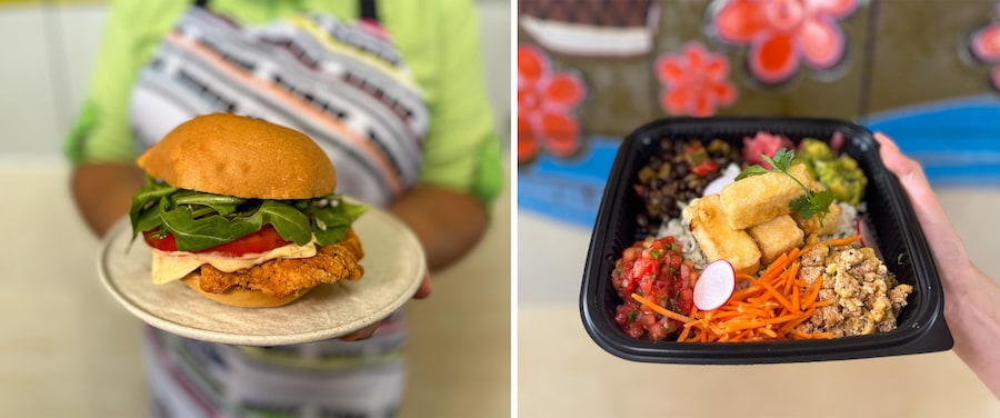 Collage of savory food items at Contempo Café in Disney’s Contemporary Resort