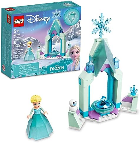 LEGO Disney Elsa's Castle Courtyard 43199 Building Set, Disney Frozen Ice Castle with Princess Elsa Mini Doll Figure, Disney Princess Toy Set for Kids Age 5+, Great Gift for Birthday or Any Time