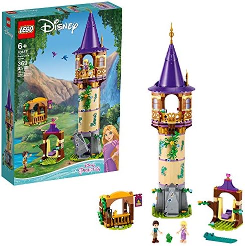 LEGO Disney Princess Rapunzel’s Tower 43187 Castle Building Toy Kit and Playset with 2 Mini-Dolls from Tangled Movie, Gift Idea for Kids, Girls and Boys