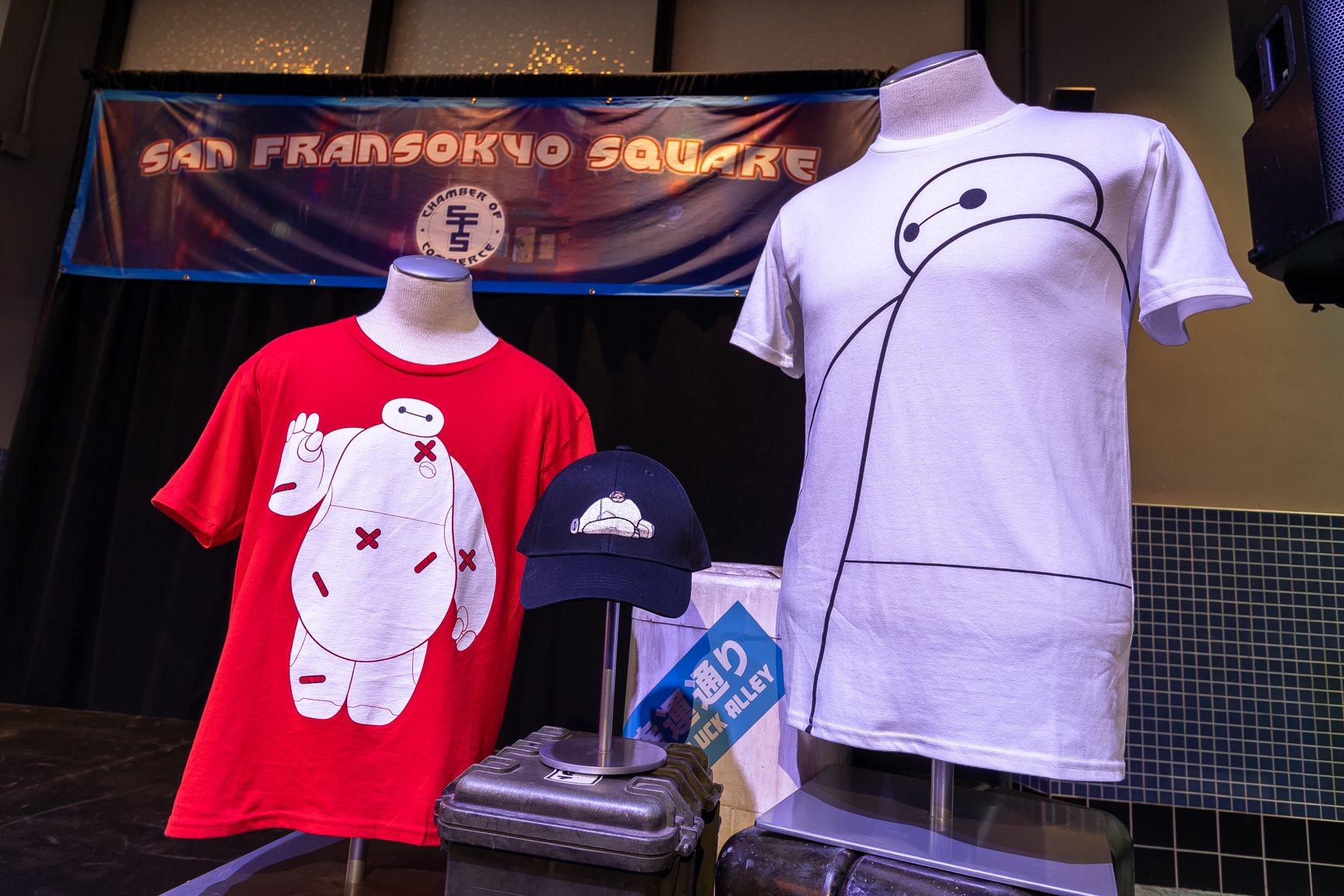 When San Fransokyo Square opens Aug. 31, 2023, three new merchandise items will debut at the San Fransokyo Maker’s Market – a storefront stocked with unique apparel, homewares and more featuring Baymax and friends. (Christian Thompson/Disneyland Resort) 