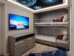 With nearly 2,000 square feet of living space, the Tomorrow Tower Suite onboard the Disney Treasure will comfortably sleep eight guests and features designated areas for eating, sleeping and playing as well as other perks like a full kitchen and private ensuite elevator. (Disney)