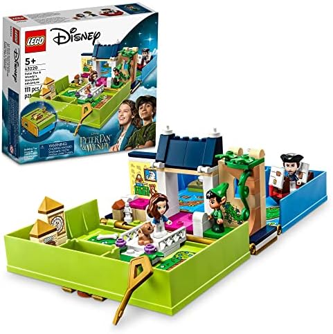 LEGO Disney Peter Pan & Wendy's Storybook Adventure 43220 Portable Playset with Micro Dolls and Pirate Ship, Travel Toy for Kids Ages 5 Plus