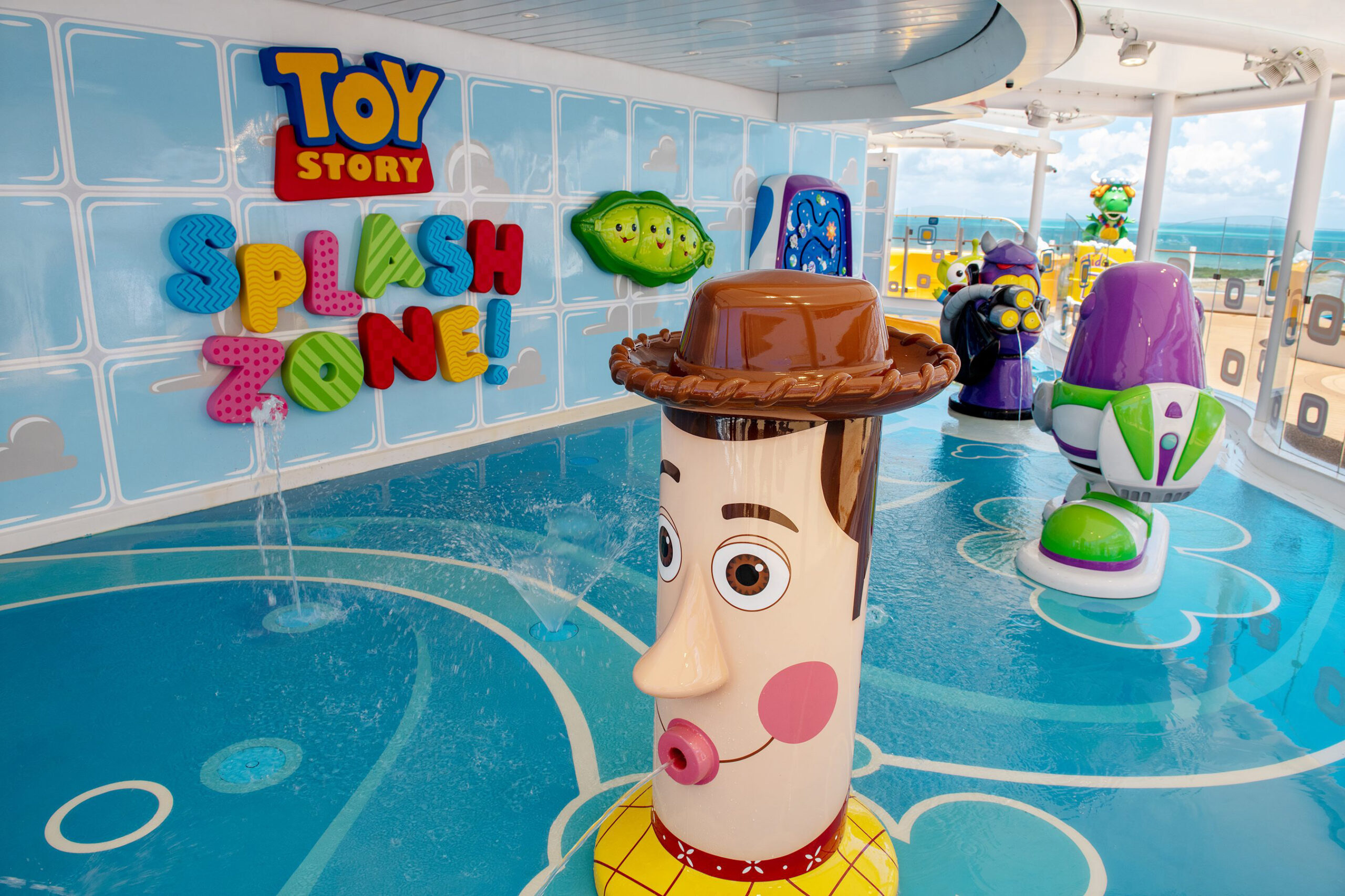 Little ones will go “to swim-finity and beyond” in a Toy Story-themed district designed especially for families with toddlers and young children onboard the Disney Treasure. The expansive deck area will include Toy Story Splash Zone, Trixie’s Falls wading pool, Slide-a-Saurus Rex family waterslide and Weezy’s Freezies smoothie bar. (Disney)
